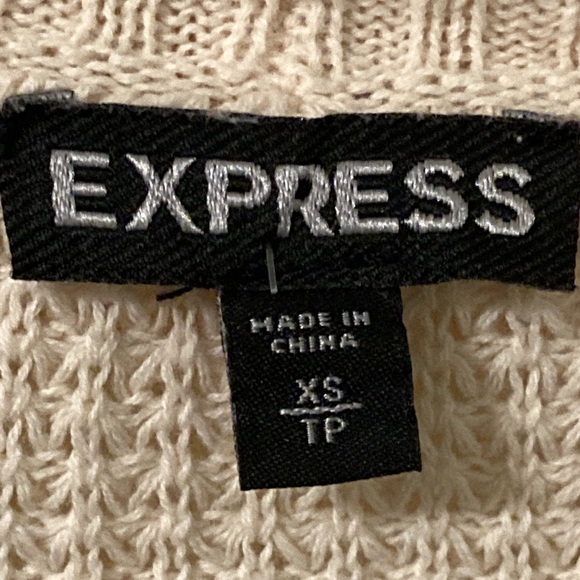 Gorgeous Cream Colored Express Cardigan Sweater XS S Shawl Collar Ribbed - Picture 2 of 11